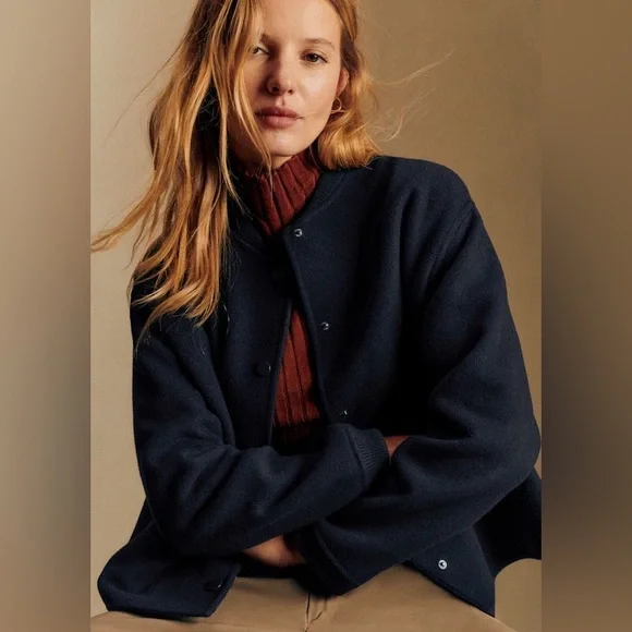 NWT Sézane Suzy Coat in Navy FR 36 / US 4 - Picture 2 of 8